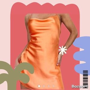 Women's Orange mini dress‎ #partydress